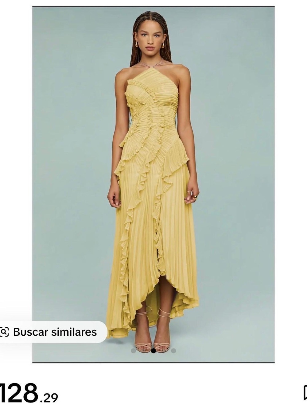 Yellow Ruffled Maxi Dress - Picture 2 of 5